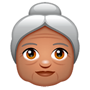 👵🏽 Emoji ältere Frau: mittlere Hautfarbe WhatsApp 2.23.2.72.