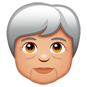 Emoji 🧓🏼 Adulto Anziano: Carnagione Abbastanza Chiara su WhatsApp 2.23.2.72.