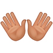 👐🏽 Emoji offene Hände: mittlere Hautfarbe WhatsApp 2.23.2.72.