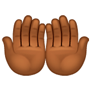 Emoji 🤲🏾 Mani Unite In Alto: Carnagione Abbastanza Scura su WhatsApp 2.23.2.72.