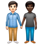 🧑🏻‍🤝‍🧑🏿 Emoji sich an den Händen haltende Personen: helle Hautfarbe, dunkle Hautfarbe WhatsApp 2.23.2.72.