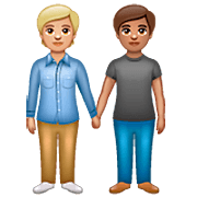 🧑🏼‍🤝‍🧑🏽 Emoji sich an den Händen haltende Personen: mittelhelle Hautfarbe, mittlere Hautfarbe WhatsApp 2.23.2.72.