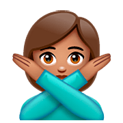 Emoji 🙅🏽 Persona Che Fa Segno Di No: Carnagione Olivastra su WhatsApp 2.23.2.72.