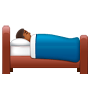 🛌🏾 Emoji im Bett liegende Person: mitteldunkle Hautfarbe WhatsApp 2.23.2.72.