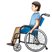 Persona en silla de ruedas manual: tono de piel claro WhatsApp 2.23.2.72.