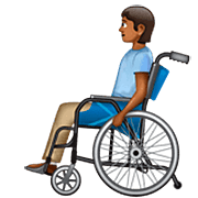 Person in manuellem Rollstuhl: mitteldunkle Hautfarbe WhatsApp 2.23.2.72.