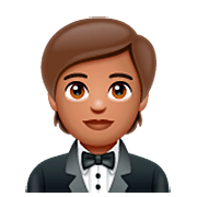 Emoji 🤵🏽 Persona In Smoking: Carnagione Olivastra su WhatsApp 2.23.2.72.