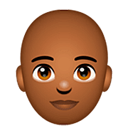 🧑🏾‍🦲 Emoji Erwachsener: mitteldunkle Hautfarbe, Glatze WhatsApp 2.23.2.72.