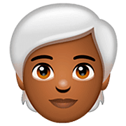 🧑🏾‍🦳 Emoji Erwachsener: mitteldunkle Hautfarbe, weißes Haar WhatsApp 2.23.2.72.