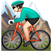 🚵🏻 Emoji Pessoa Fazendo Mountain Bike: Pele Clara na WhatsApp 2.23.2.72.