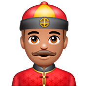 👲🏽 Emoji Mann mit chinesischem Hut: mittlere Hautfarbe WhatsApp 2.23.2.72.