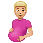 Emoji 🫃🏼 Uomo Incinto: Carnagione Abbastanza Chiara su WhatsApp 2.23.2.72.