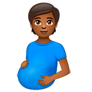 Persona Embarazada: Tono De Piel Oscuro Medio WhatsApp 2.23.2.72.