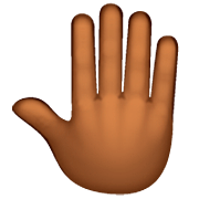 🤚🏾 Emoji Dorso Da Mão Levantado: Pele Morena Escura na WhatsApp 2.23.2.72.