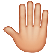 Emoji 🤚🏼 Dorso Mano Alzata: Carnagione Abbastanza Chiara su WhatsApp 2.23.2.72.
