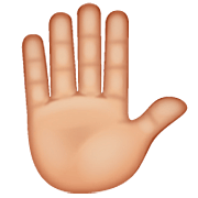 ✋🏼 Emoji erhobene Hand: mittelhelle Hautfarbe WhatsApp 2.23.2.72.