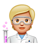 Emoji 🧑🏼‍🔬 Persona Che Lavora In Campo Scientifico: Carnagione Abbastanza Chiara su WhatsApp 2.23.2.72.