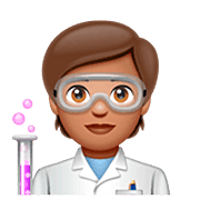 Emoji 🧑🏽‍🔬 Persona Che Lavora In Campo Scientifico: Carnagione Olivastra su WhatsApp 2.23.2.72.
