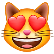 lachende Katze mit Herzen als Augen WhatsApp 2.23.2.72.