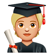 Emoji 🧑🏼‍🎓 Studente: Carnagione Abbastanza Chiara su WhatsApp 2.23.2.72.