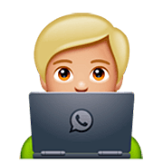 🧑🏼‍💻 Emoji Tecnólogo: Tono De Piel Claro Medio en WhatsApp 2.23.2.72.