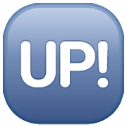 🆙 Emoji Schriftzug „UP!“ im blauen Quadrat WhatsApp 2.23.2.72.