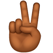 ✌🏾 Emoji Victory-Geste: mitteldunkle Hautfarbe WhatsApp 2.23.2.72.