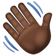 👋🏿 Emoji Mão Acenando: Pele Escura na WhatsApp 2.23.2.72.