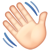 👋🏻 Emoji Mão Acenando: Pele Clara na WhatsApp 2.23.2.72.