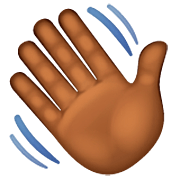 👋🏾 Emoji Mão Acenando: Pele Morena Escura na WhatsApp 2.23.2.72.