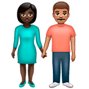 Mann und Frau halten Hände: dunkle Hautfarbe, mittlere Hautfarbe WhatsApp 2.23.2.72.