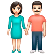 👫🏻 Emoji Mann und Frau halten Hände: helle Hautfarbe WhatsApp 2.23.2.72.