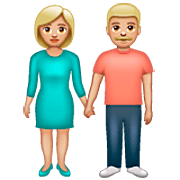 👫🏼 Emoji Mujer Y Hombre De La Mano: Tono De Piel Claro Medio en WhatsApp 2.23.2.72.