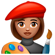 Emoji 👩🏽‍🎨 Artista Donna: Carnagione Olivastra su WhatsApp 2.23.2.72.