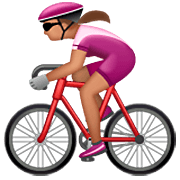 Emoji 🚴🏽‍♀️ Ciclista Donna: Carnagione Olivastra su WhatsApp 2.23.2.72.