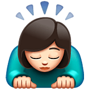 Emoji 🙇🏻‍♀️ Donna Che Fa Inchino Profondo: Carnagione Chiara su WhatsApp 2.23.2.72.