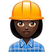 👷🏿‍♀️ Emoji Bauarbeiterin: dunkle Hautfarbe WhatsApp 2.23.2.72.