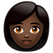 👩🏿 Emoji Frau: dunkle Hautfarbe WhatsApp 2.23.2.72.