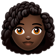 👩🏿‍🦱 Emoji Frau: dunkle Hautfarbe, lockiges Haar WhatsApp 2.23.2.72.