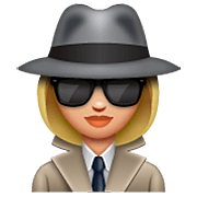 Emoji 🕵🏼‍♀️ Investigatrice: Carnagione Abbastanza Chiara su WhatsApp 2.23.2.72.