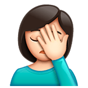 🤦🏻‍♀️ Emoji sich an den Kopf fassende Frau: helle Hautfarbe WhatsApp 2.23.2.72.