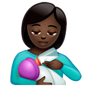 👩🏿‍🍼 Emoji Mulher Alimentando Bebê: Pele Escura na WhatsApp 2.23.2.72.
