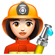 Emoji 👩🏻‍🚒 Pompiere Donna: Carnagione Chiara su WhatsApp 2.23.2.72.
