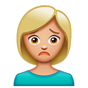 🙍🏼‍♀️ Emoji Mujer Frunciendo El Ceño: Tono De Piel Claro Medio en WhatsApp 2.23.2.72.