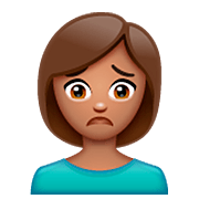 Emoji 🙍🏽‍♀️ Donna Corrucciata: Carnagione Olivastra su WhatsApp 2.23.2.72.