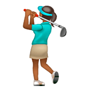🏌🏾‍♀️ Emoji Mulher Golfista: Pele Morena Escura na WhatsApp 2.23.2.72.