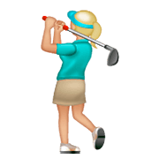 Emoji 🏌🏼‍♀️ Golfista Donna: Carnagione Abbastanza Chiara su WhatsApp 2.23.2.72.