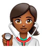 Emoji 👩🏾‍⚕️ Operatrice Sanitaria: Carnagione Abbastanza Scura su WhatsApp 2.23.2.72.