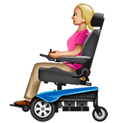 👩🏼‍🦼 Emoji Mulher Em Cadeira De Rodas Motorizada: Pele Morena Clara na WhatsApp 2.23.2.72.