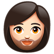 🧔🏻‍♀️ Emoji Mulher: Barba Pele Clara na WhatsApp 2.23.2.72.
